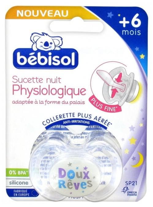 Bébisol Night Physiologic Silicon Dummy +6 Months SP21 Model: Doux Rêves Clear