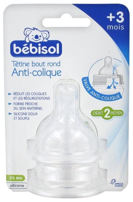 Bébisol Teats 2 Teats Round Tip Anti-Colic Flow Rate 2 Medium +3 Months