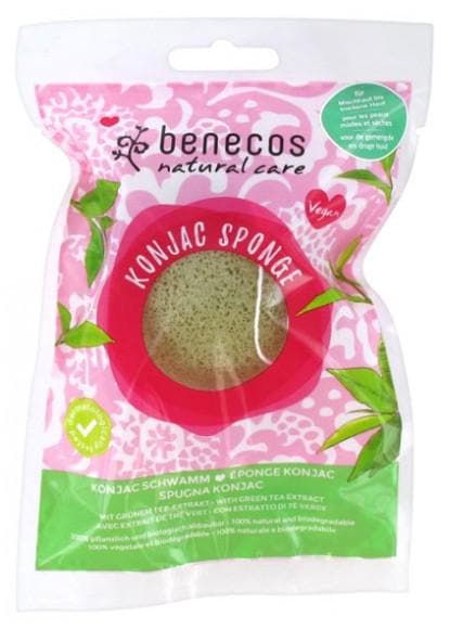 Benecos Natural Care Konjac Sponge with Green Tea Combination to Dry Skins