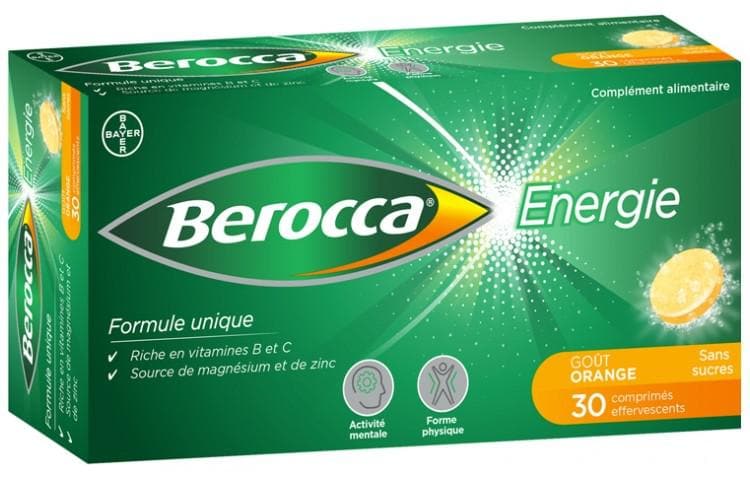 Berocca Energy Orange Flavour 30 Effervescent Sugar Free Tablets