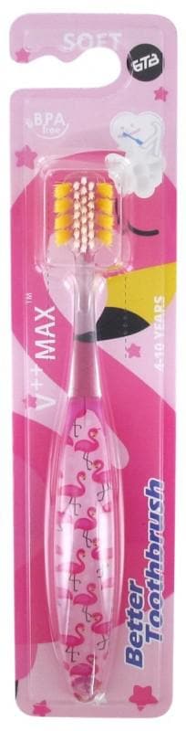Better Toothbrush V++ Max Soft Toothbrush 4-10 Years Model: Flamingo