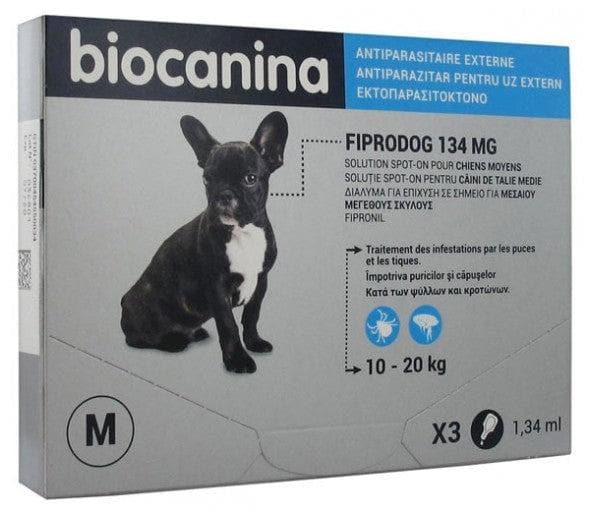 Biocanina Fiprodog 134mg Solution Spot-On Medium Dogs 3 Pipettes of 1,34ml