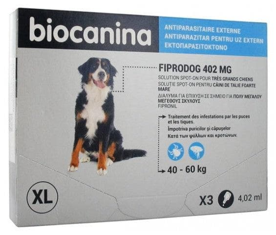 Biocanina Fiprodog 402mg Solution Spot-On Very Large Dogs 3 Pipettes of 4,02ml
