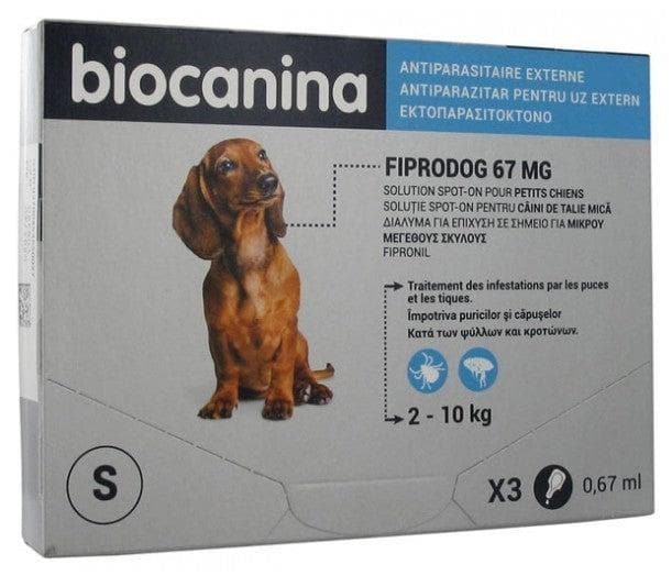 Biocanina Fiprodog 67mg Solution Spot-On Small Dogs 3 Pipettes of 0,67ml