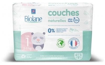 Biolane - Natural Diapers 28 Diapers Size 1 (2-5 Kg)