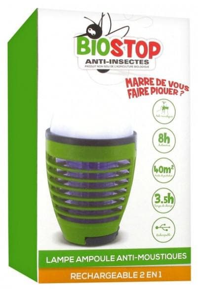Biostop Anti-Insects Light Bulb Lamp Anti-Mosquitoes Rechargeable 2in1