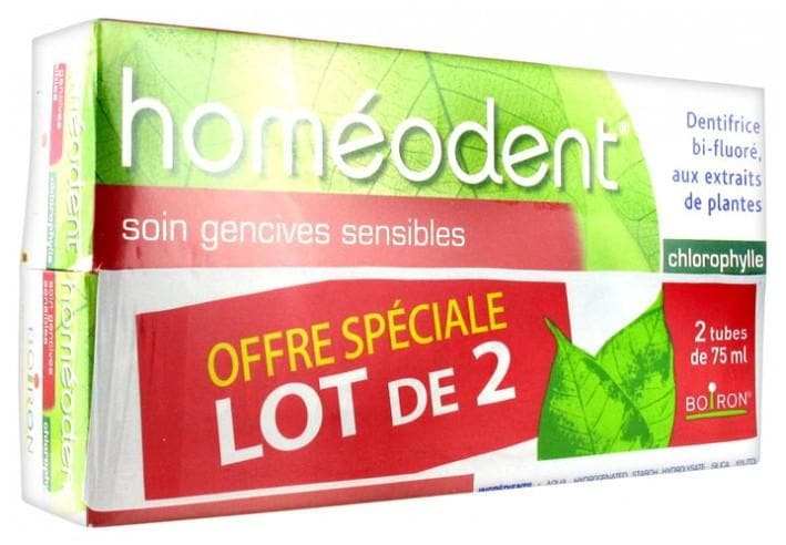 Boiron Homéodent Sensitive Gums Care 2 x 75ml Flavour: Chlorophyl