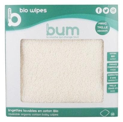 Bum diapers - Pack of 10 Washable Wipes - Colour: Ecru