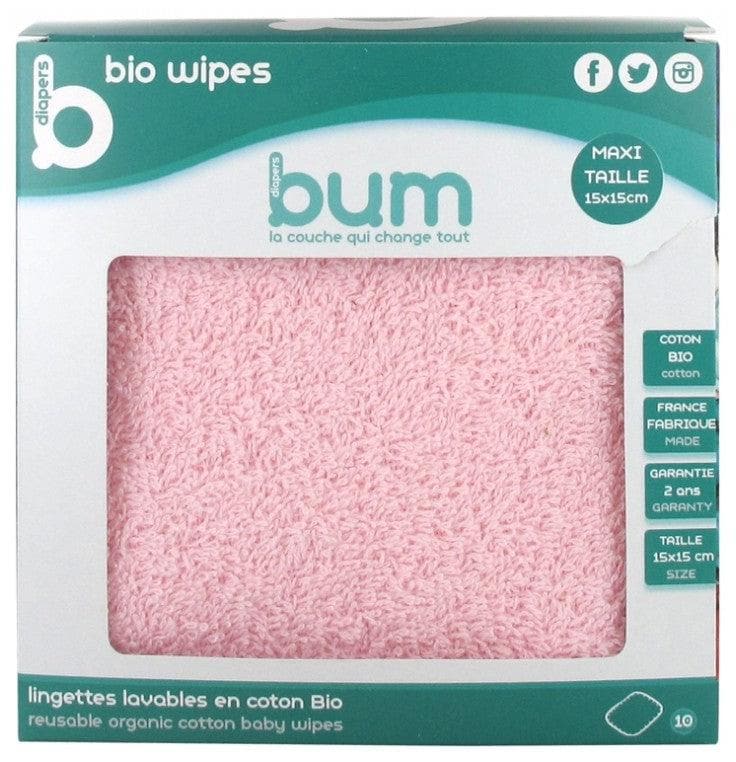 Bum diapers - Pack of 10 Washable Wipes - Colour: Pink