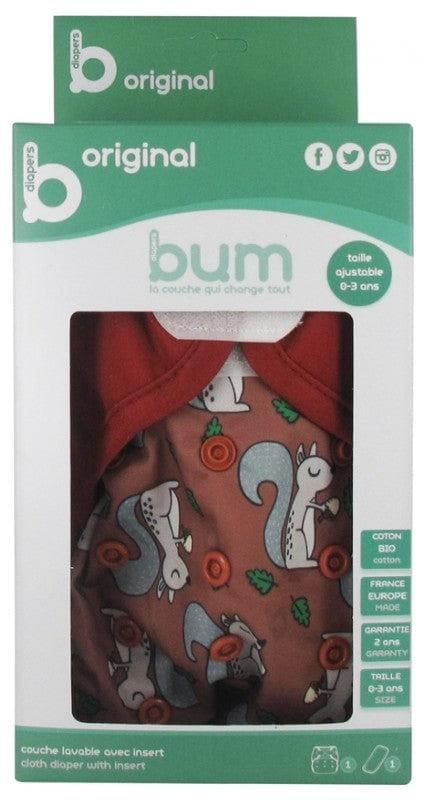Bum diapers Washable Diaper with Insert 0 to 3 Years old Model: Alvin the squirrel