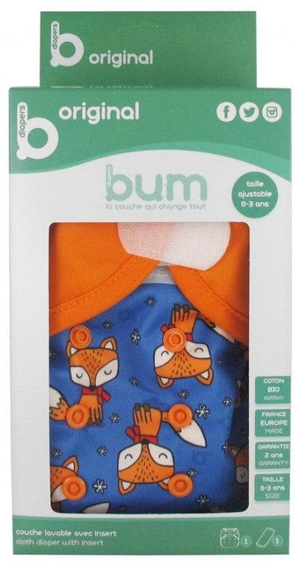 Bum diapers Washable Diaper with Insert 0 to 3 Years old Model: Leonard the fox