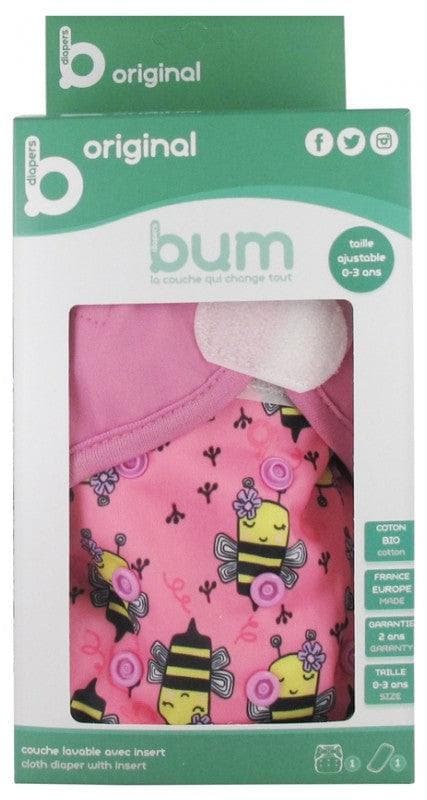 Bum diapers Washable Diaper with Insert 0 to 3 Years old Model: Maeva the bee