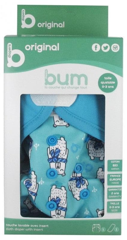 Bum diapers Washable Diaper with Insert 0 to 3 Years old Model: Sacha the bear