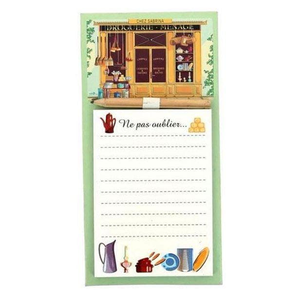 CMP Paris French Magnetic notepad with pencil Ne pas Oublier (Don't forget) Green