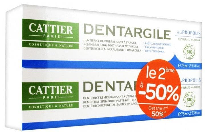 Cattier Dentargile Daily Protection Toothpaste 2 x 75ml
