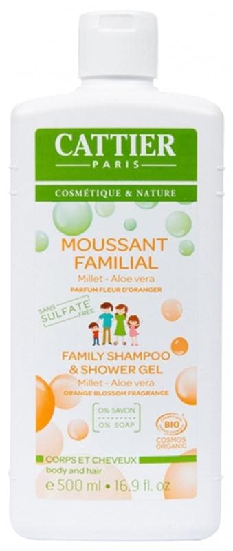 Cattier Family Shampoo and Shower Gel Orange Blossom Fragrance 500ml