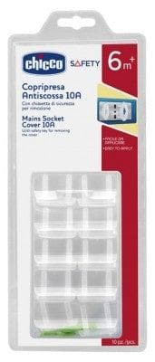 Chicco - 10 Mains Socket Covers with Keys 6 Months and +