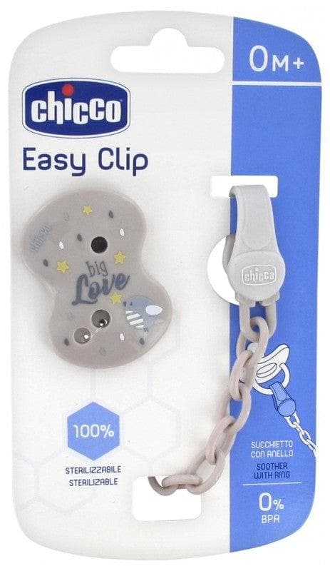 Chicco Easy Clip Chain Soother-Clipper 0 Month and + Colour: Grey