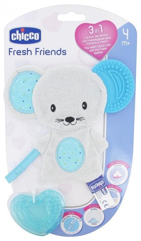 Chicco Fresh Friends Teething Cuddly Toy 3in1 4 Months and + Colour: Blue