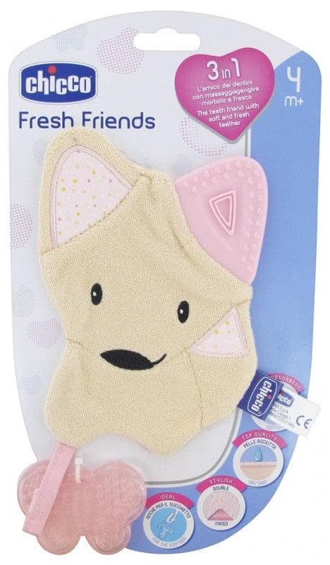 Chicco Fresh Friends Teething Cuddly Toy 3in1 4 Months and + Colour: Pink