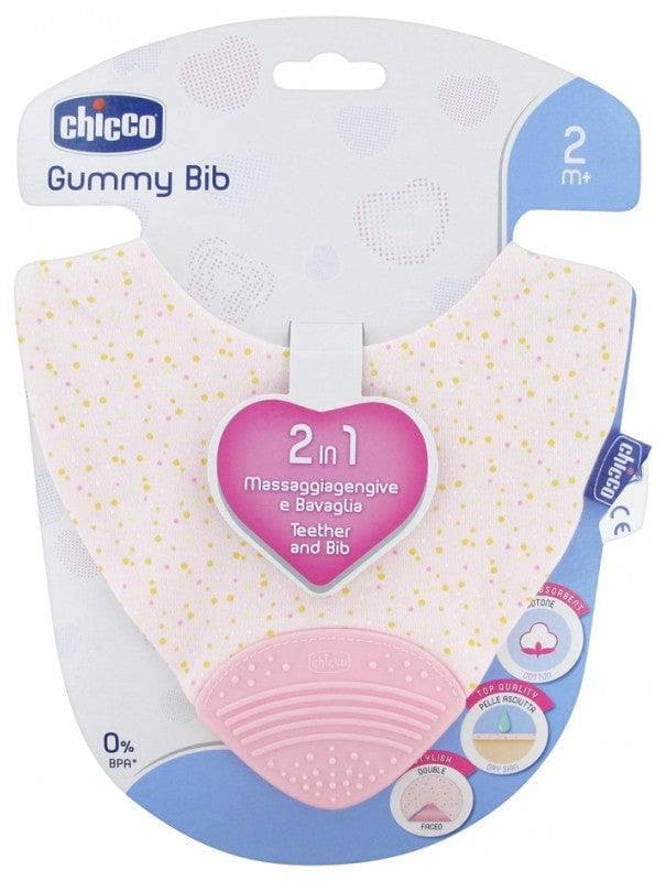 Chicco Gummy Bib 2in1 Dentition Bib 2 Months and + Colour: Pink