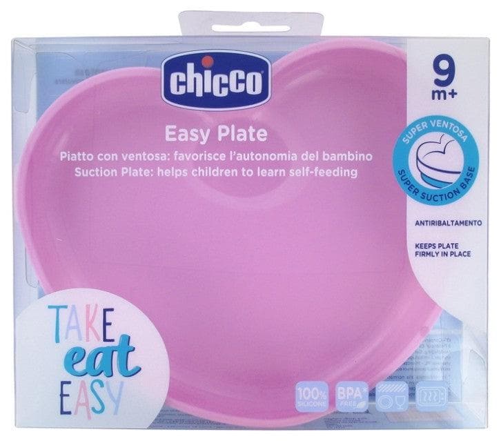 Chicco Heart Plate in Silicon with Suction Cup 9 Months and + Colour: Pink