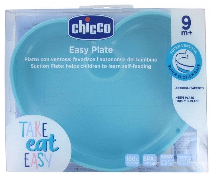 Chicco Heart Plate in Silicon with Suction Cup 9 Months and + Colour: Water green