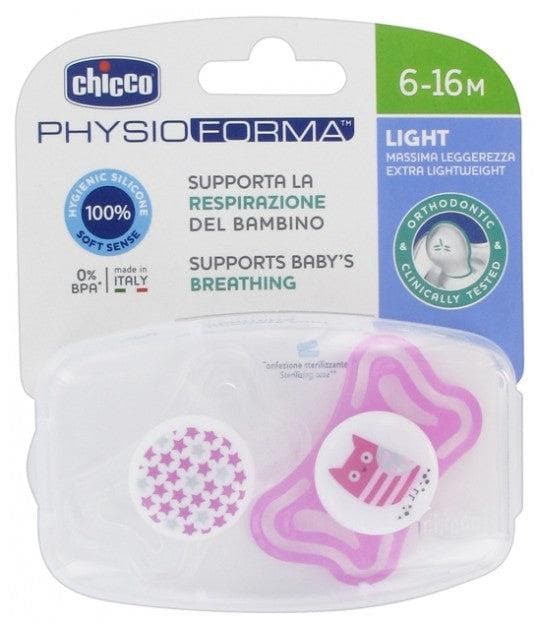 Chicco Physio Forma Light 2 Silicone Soothers 6-16 Months Colour: Pink Stars and Owl