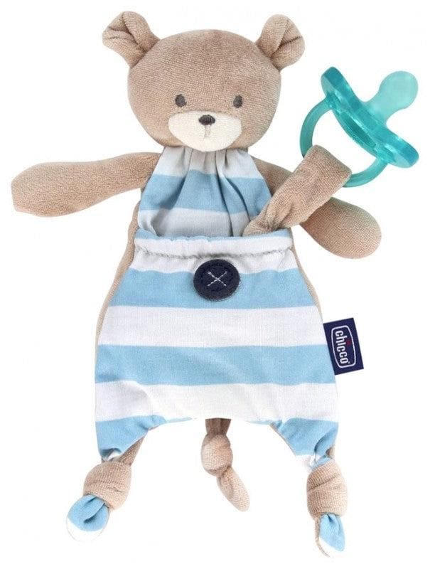 Chicco Pocket Friend Soother-Clipper Cuddly Toy 0 Months and + Model: Blue Bear