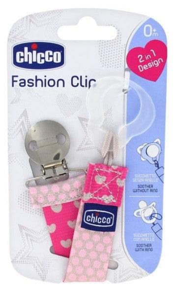 Chicco Ribbon Soother-Clipper 2-in-1 0 Month and + Colour: Pink