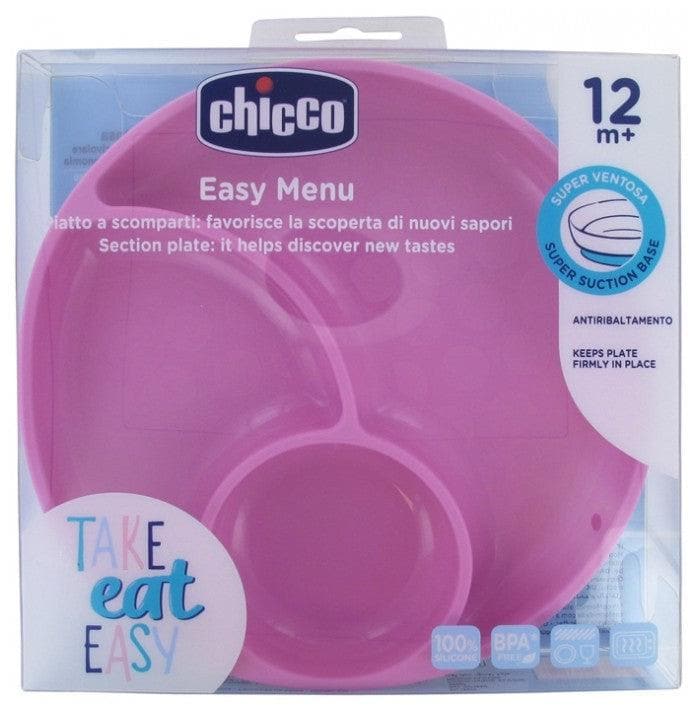 Chicco Section Plate in Silicone with Suction Cup 12 Months and + Colour: Pink
