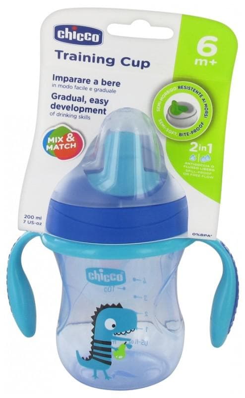 Chicco - Training Cup 200ml 6 Months and + - Colour: Blue