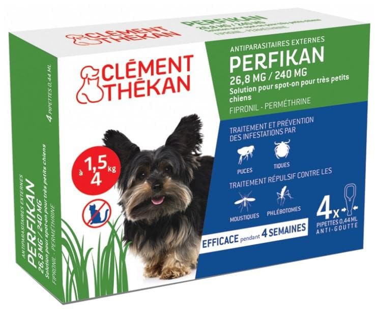 Clément Thékan Perfikan 26,8mg/240mg Very Little Dogs 4 Pipettes
