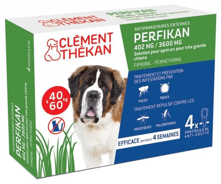 Clément Thékan Perfikan 402mg/3600mg Very Large Dogs 4 Pipettes