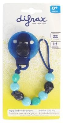 Difrax - Soother Cord Blue with Pearls 0 Month +