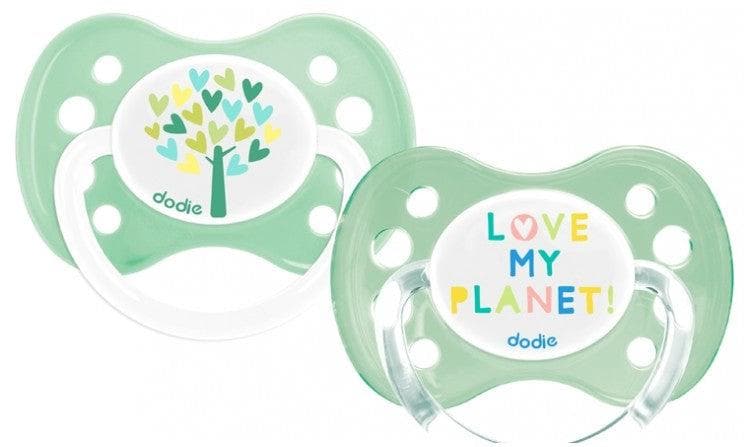 Dodie 2 Anatomic Silicone Soothers 0-6 Months N°A83 Model: Love My Planet and Tree