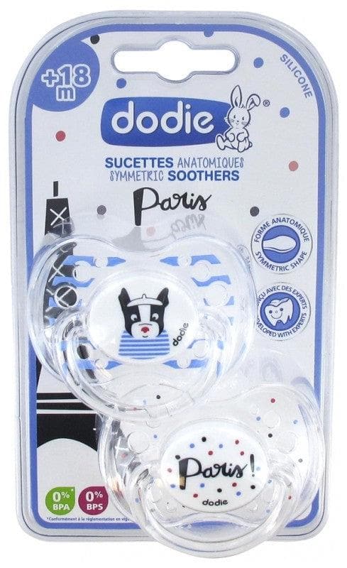 Dodie 2 Anatomical Silicone Soothers City Pattern 18 Months and +