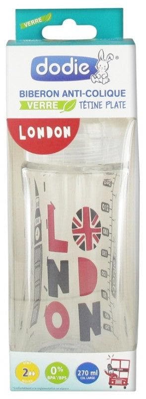 Dodie Glass Baby Bottle Sensation+ 270ml Flow 2 0-6 Months Model: London