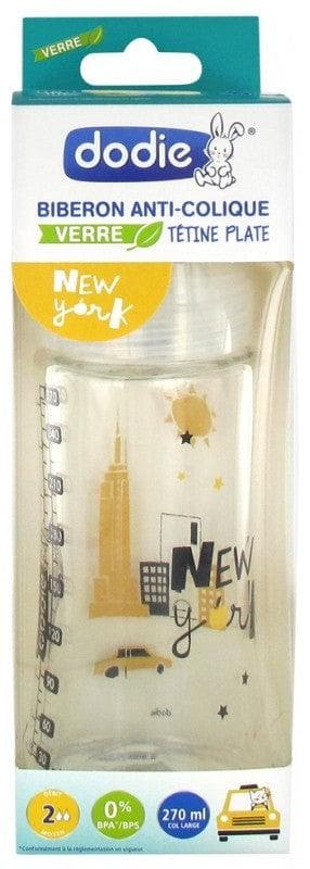 Dodie Glass Baby Bottle Sensation+ 270ml Flow 2 0-6 Months Model: New York