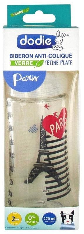 Dodie Glass Baby Bottle Sensation+ 270ml Flow 2 0-6 Months Model: Paris