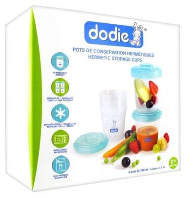 Dodie - Hermetic Storage Cups 6 Cups of 200ml