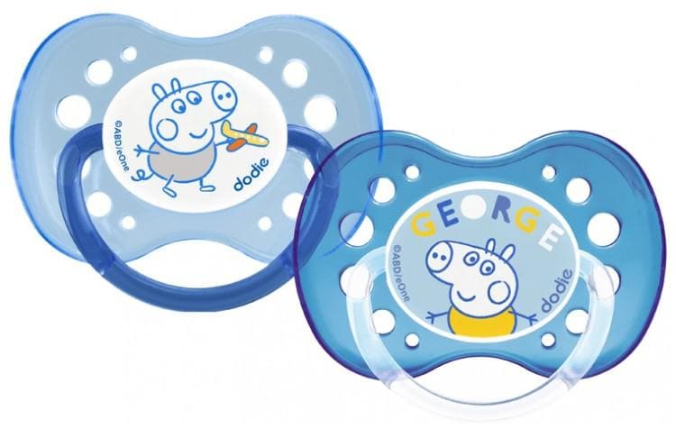 Dodie Peppa Pig 2 Anatomic Silicone Soothers 18 months and + Model: N°A81 : George