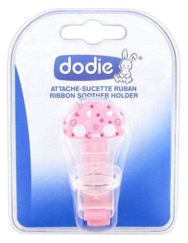 Dodie - Ribbon Soother Clip - Model: Pink Hearts