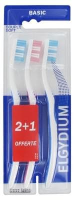 Elgydium - Basic Soft Toothbrush Pack of 2 + 1 Offered