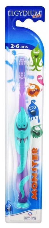 Elgydium Kids 2-6 Years Toothbrush Limited Edition Monster Colour: Purple and Green
