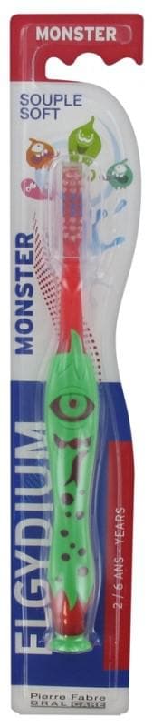 Elgydium Kids 2-6 Years Toothbrush Limited Edition Monster Colour: Red and Green