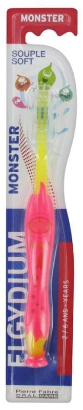 Elgydium Kids 2-6 Years Toothbrush Limited Edition Monster Colour: Yellow and Pink