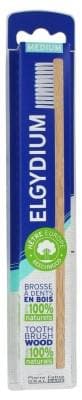 Elgydium - Medium Wooden Toothbrush - Colour: White Hairs