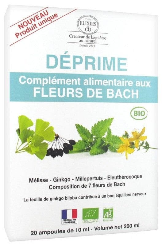 Elixirs & Co Organic Food Supplement with Bach Flowers Depression 20 Phials