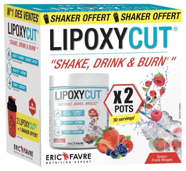 Eric Favre Lipoxycut 2 x 120g + Shaker Offered Flavour: Red berries